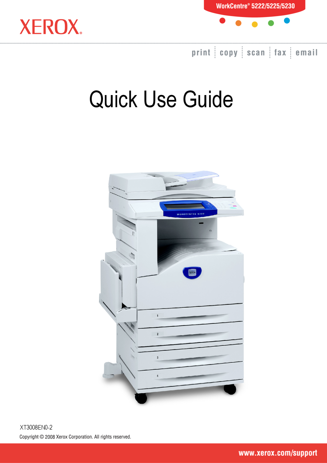 Xerox manual User Guide, Quick Use Guide, XT3008EN0-2 ME3612E4-1 