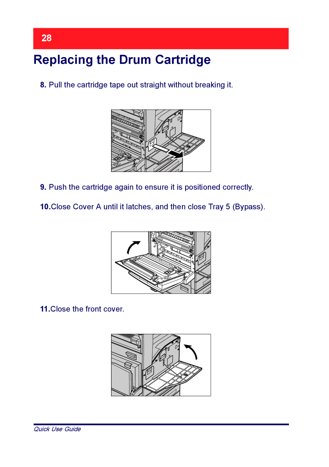 Xerox XT3008EN0-2, ME3612E4-1 manual Replacing the Drum Cartridge 