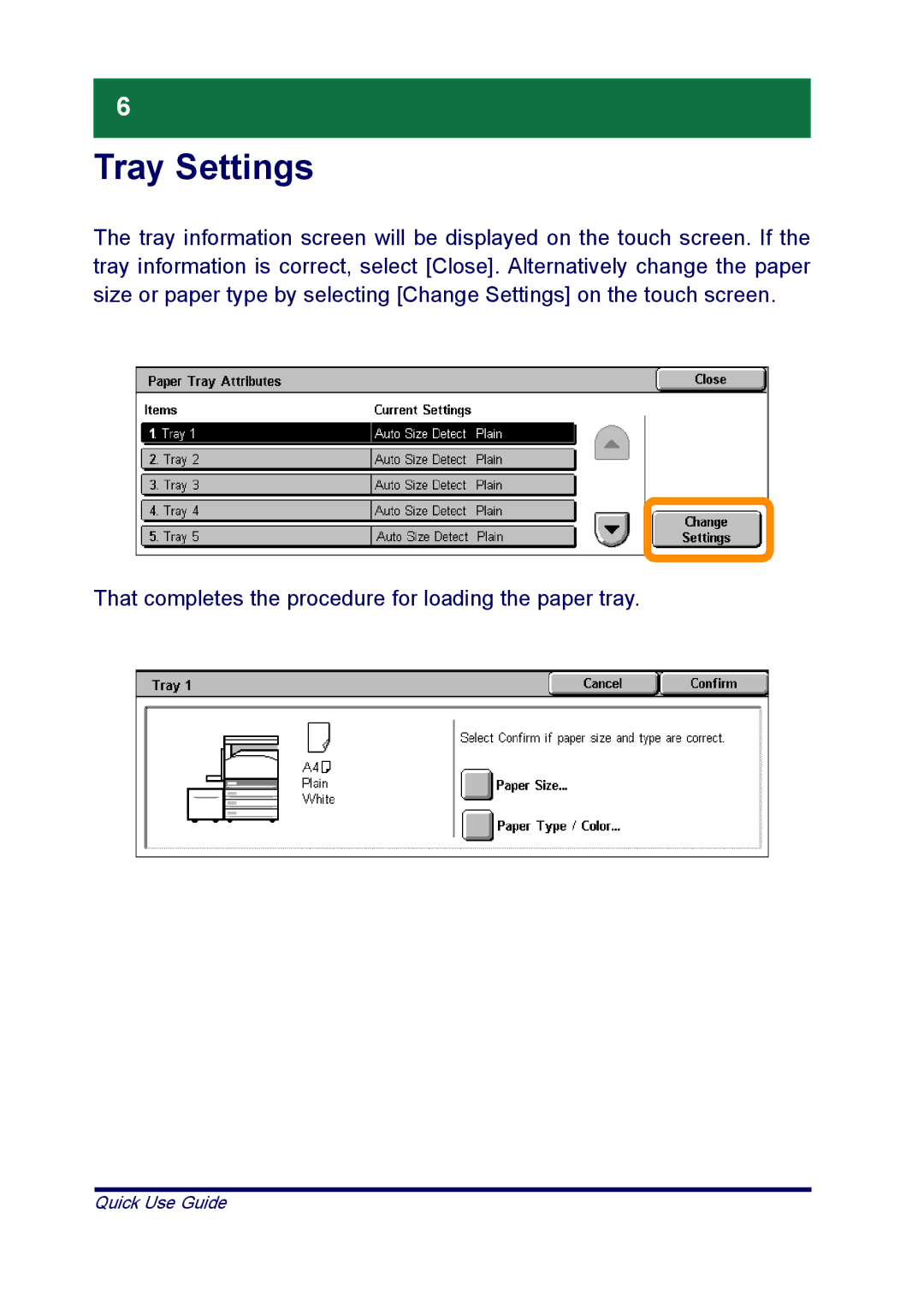 Xerox XT3008EN0-2, ME3612E4-1 manual Tray Settings 