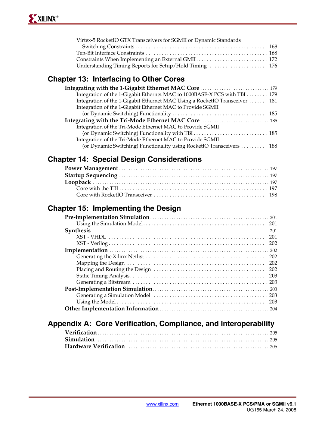 Xilinx 1000BASE-X manual Interfacing to Other Cores 