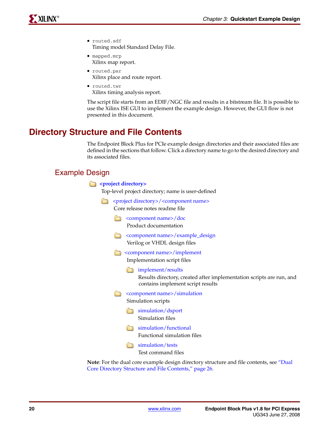 Xilinx 1.8 manual Directory Structure and File Contents 