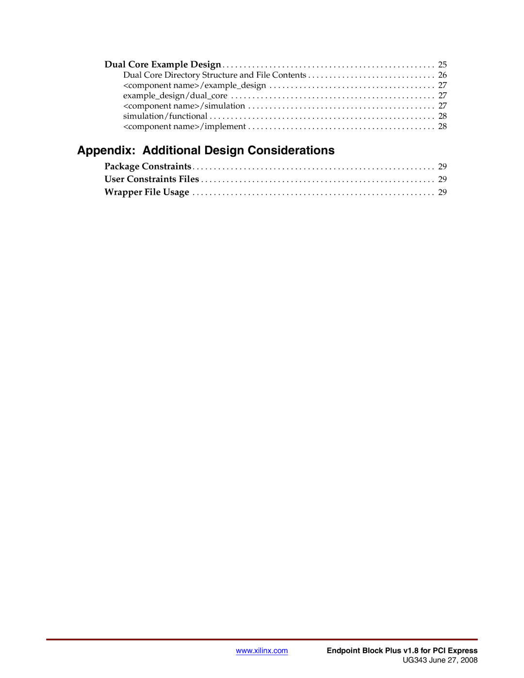 Xilinx 1.8 manual Appendix Additional Design Considerations 