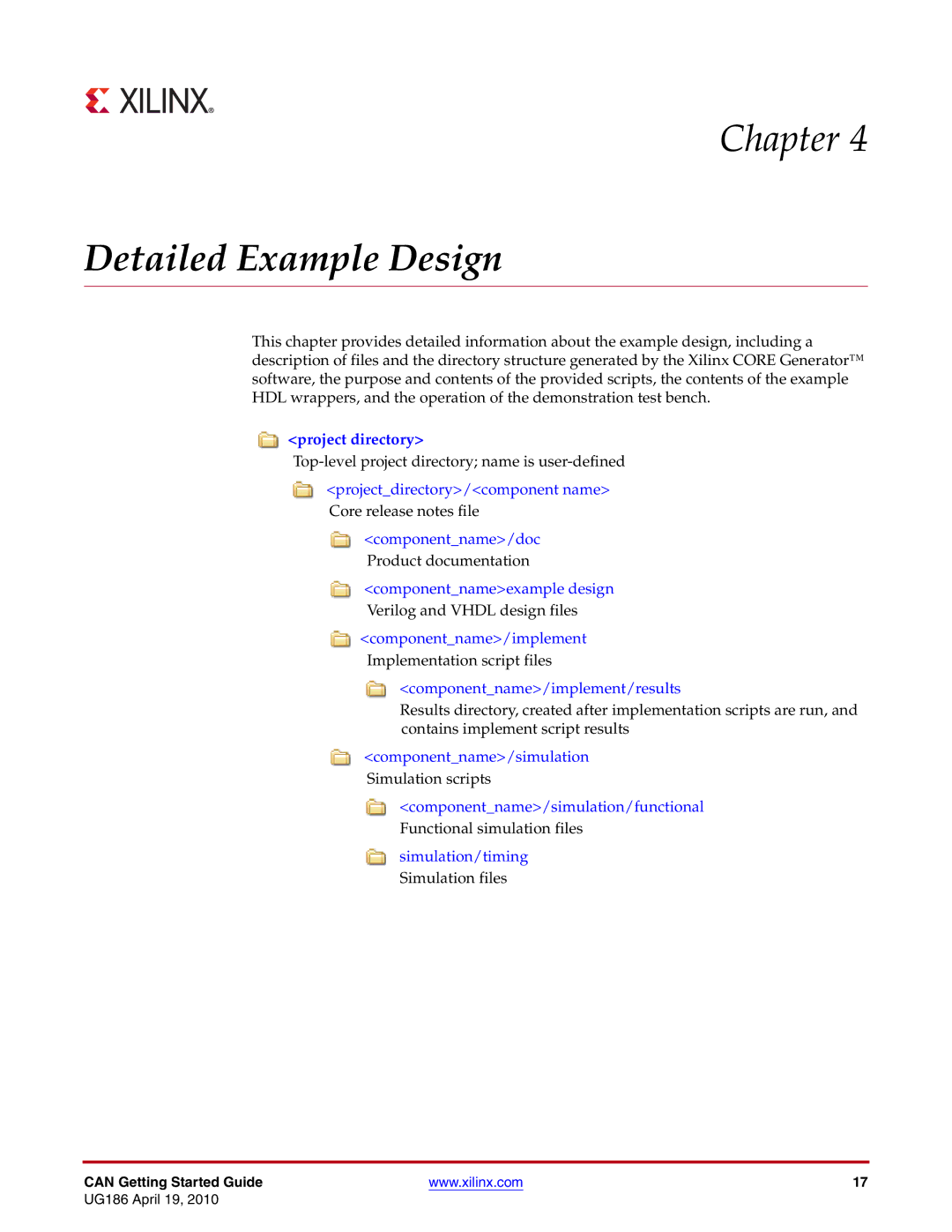 Xilinx 3.2 manual Detailed Example Design 