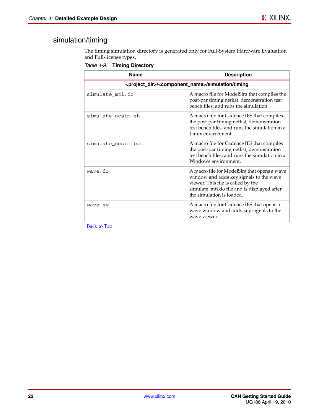 Xilinx 3.2 manual Simulation/timing 