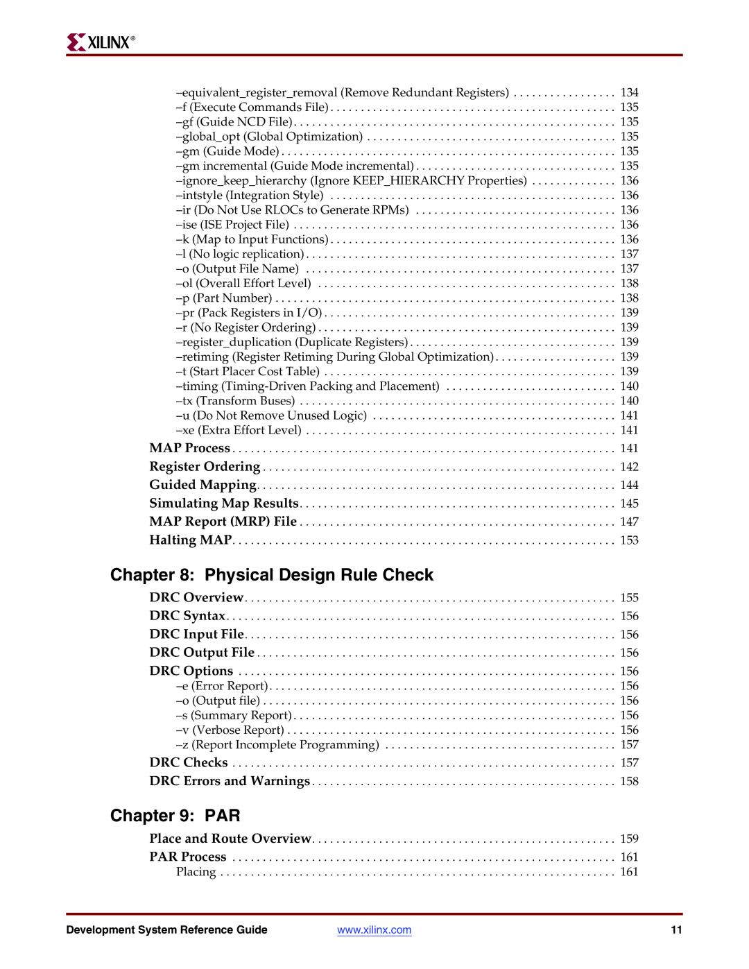 Xilinx 8.2i manual Physical Design Rule Check, Par 