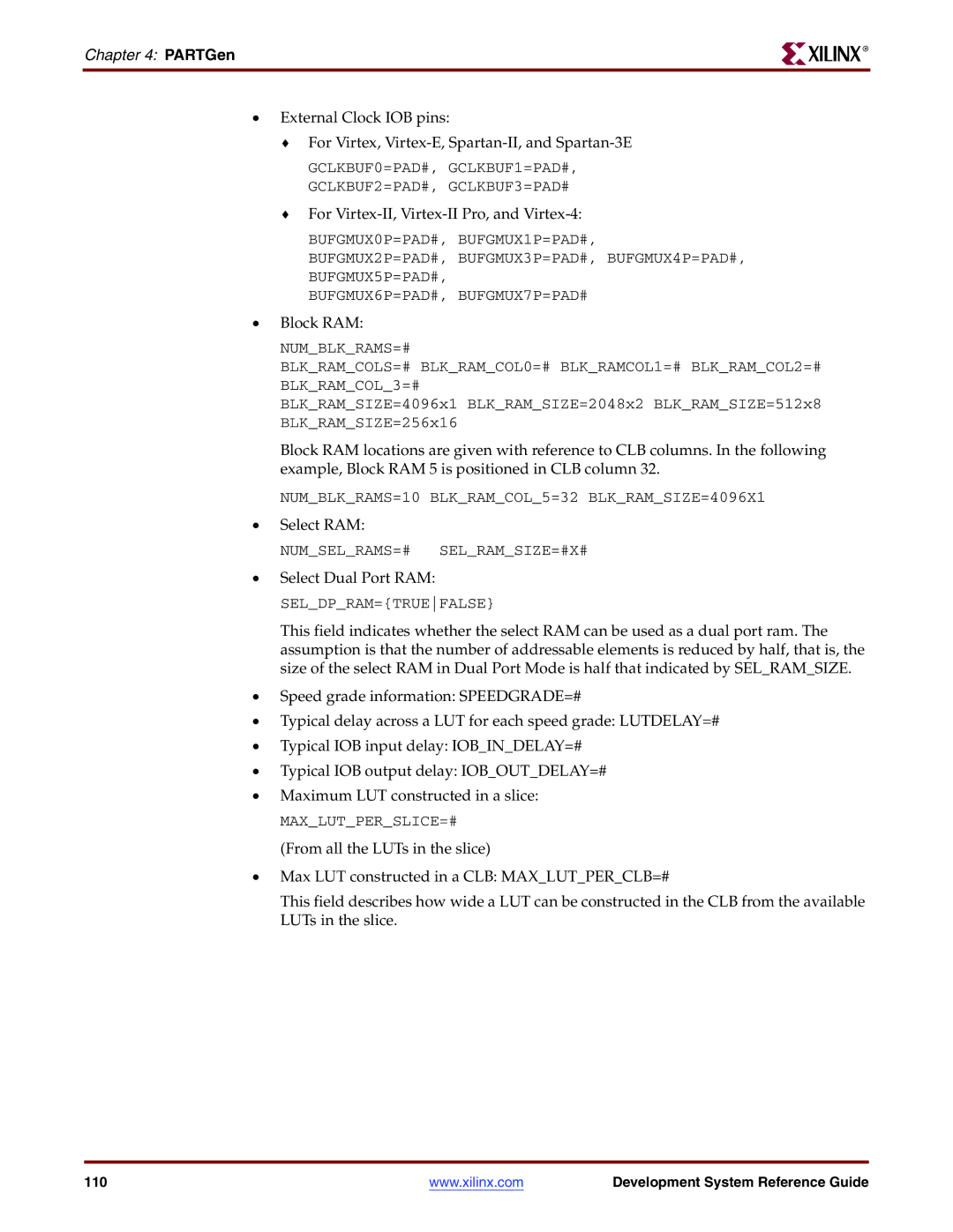 Xilinx 8.2i manual Select RAM 