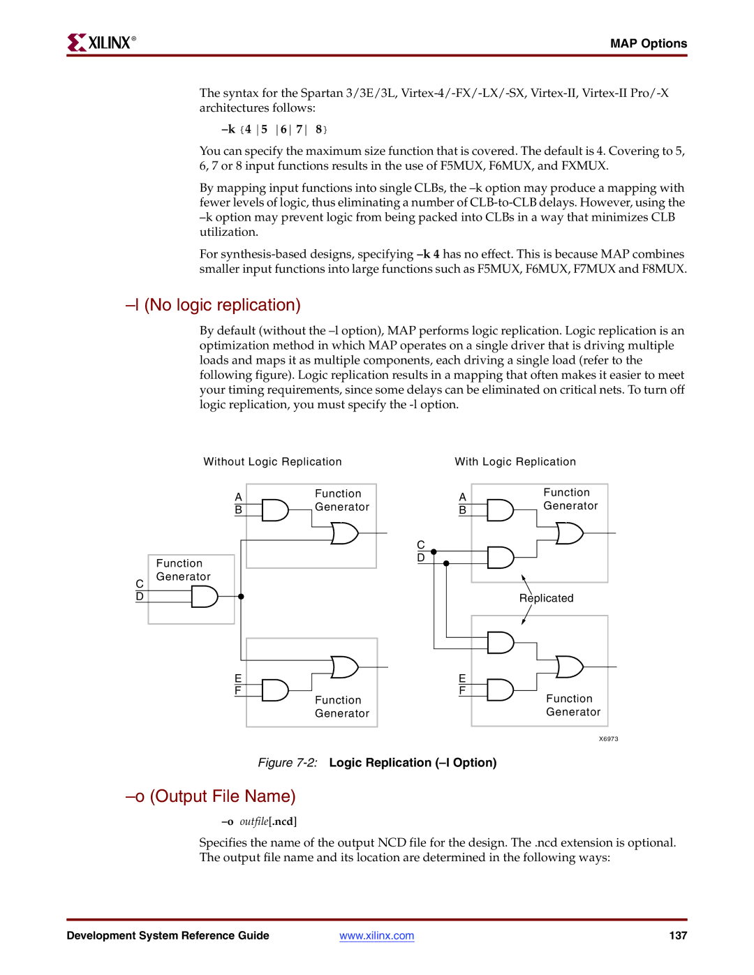 Xilinx 8.2i manual No logic replication, Output File Name 
