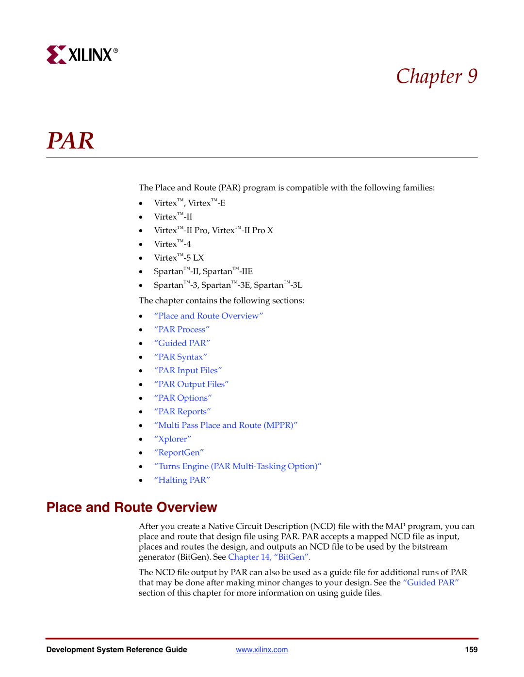 Xilinx 8.2i manual Par, Place and Route Overview 