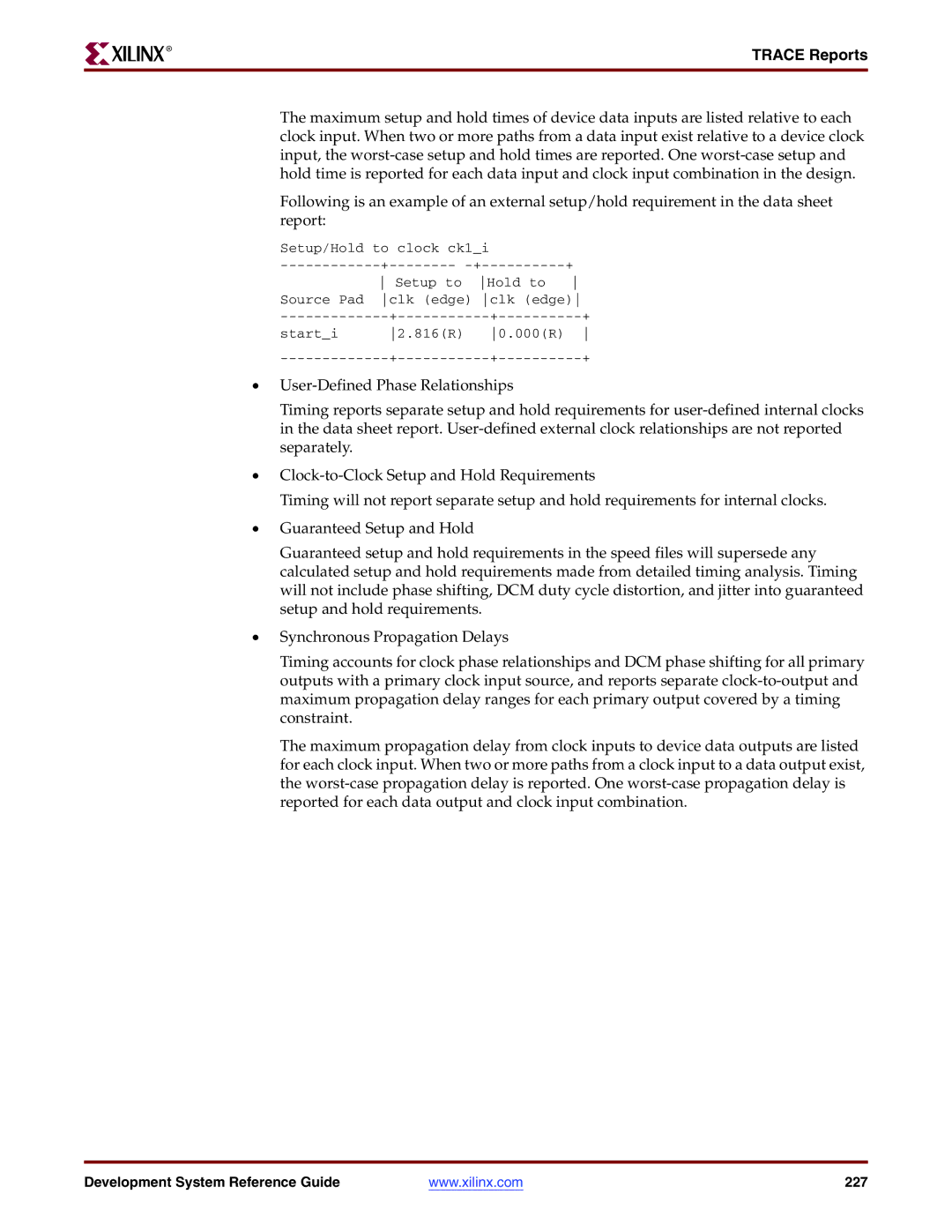 Xilinx 8.2i manual Development System Reference Guide 227 