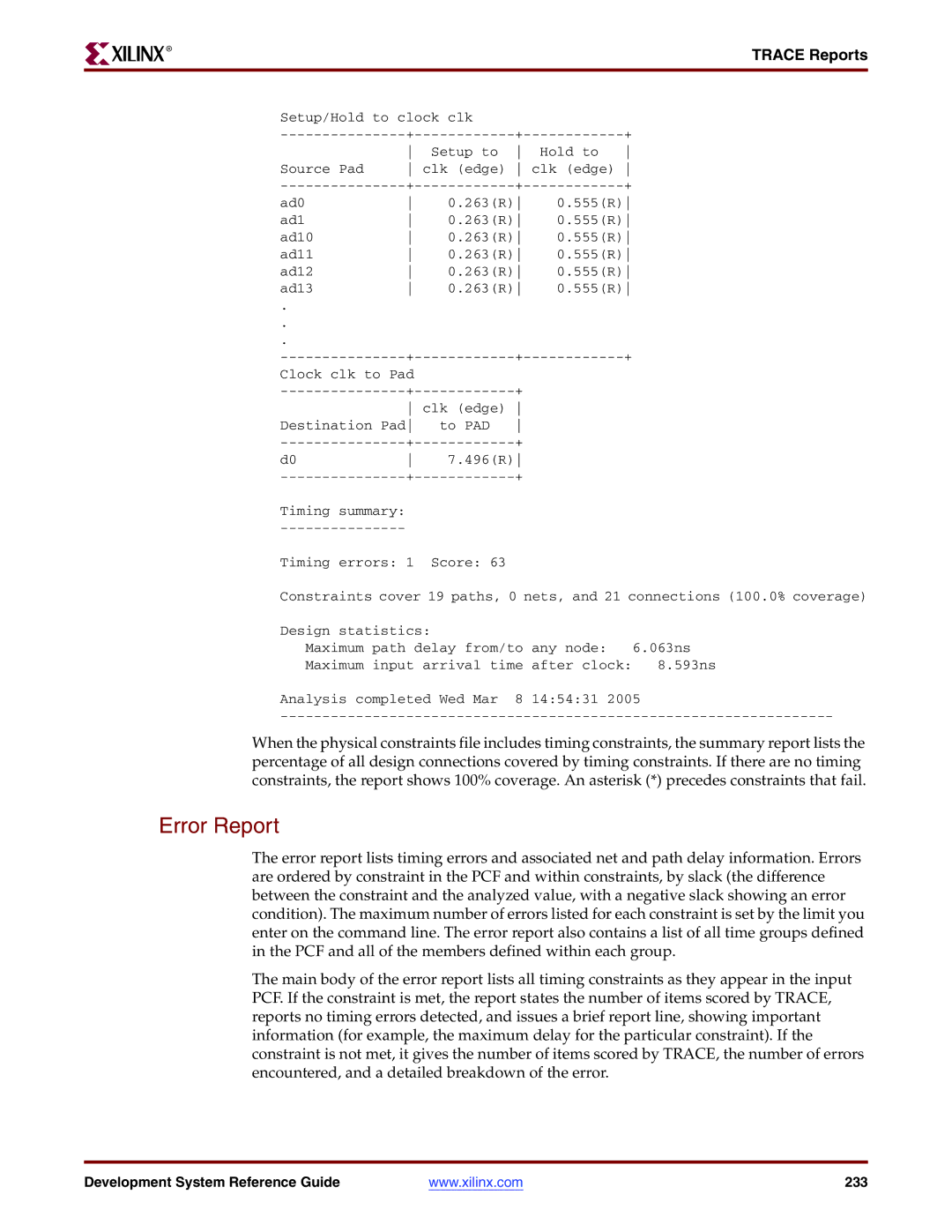 Xilinx 8.2i manual Development System Reference Guide 233 