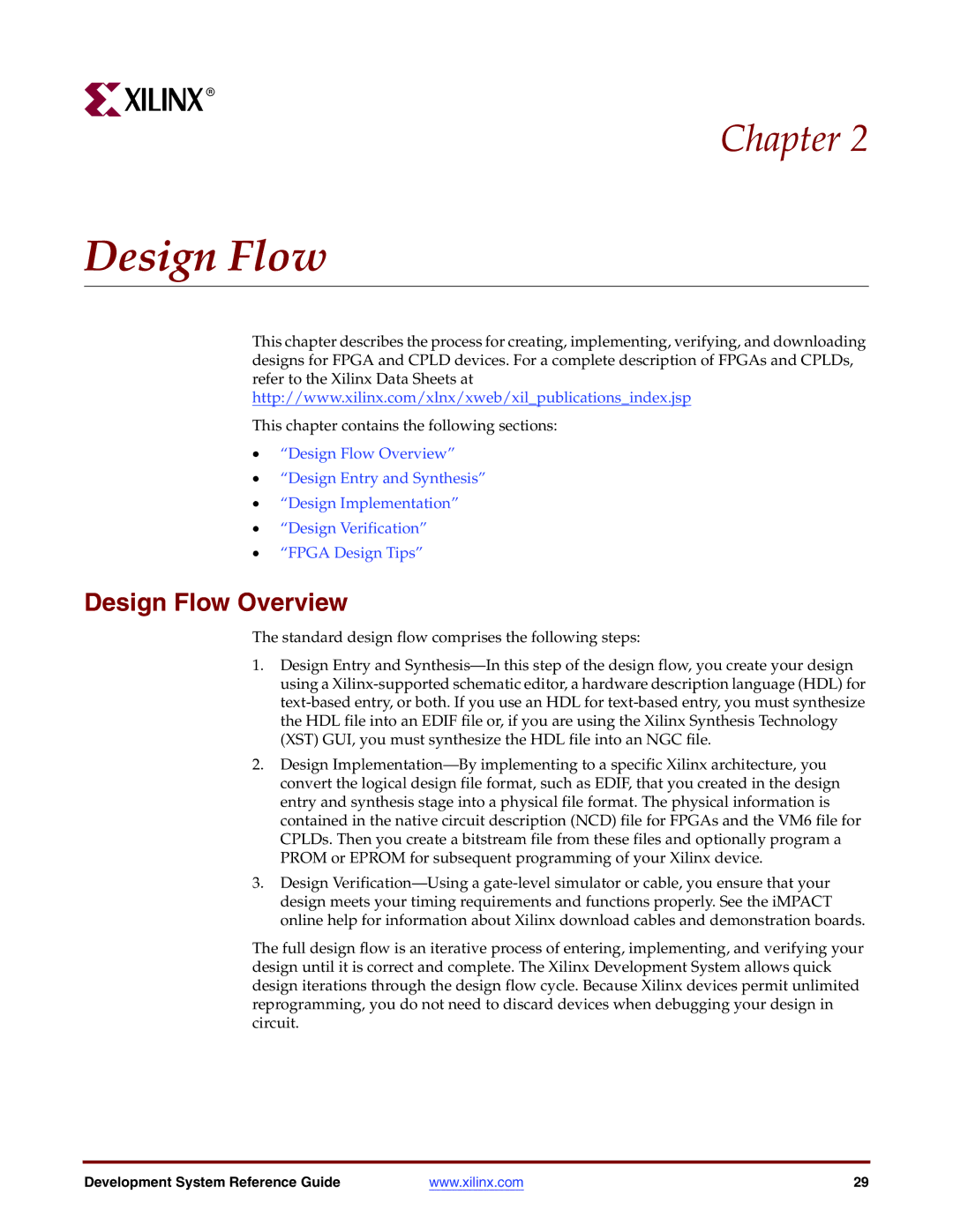 Xilinx 8.2i manual Design Flow Overview 