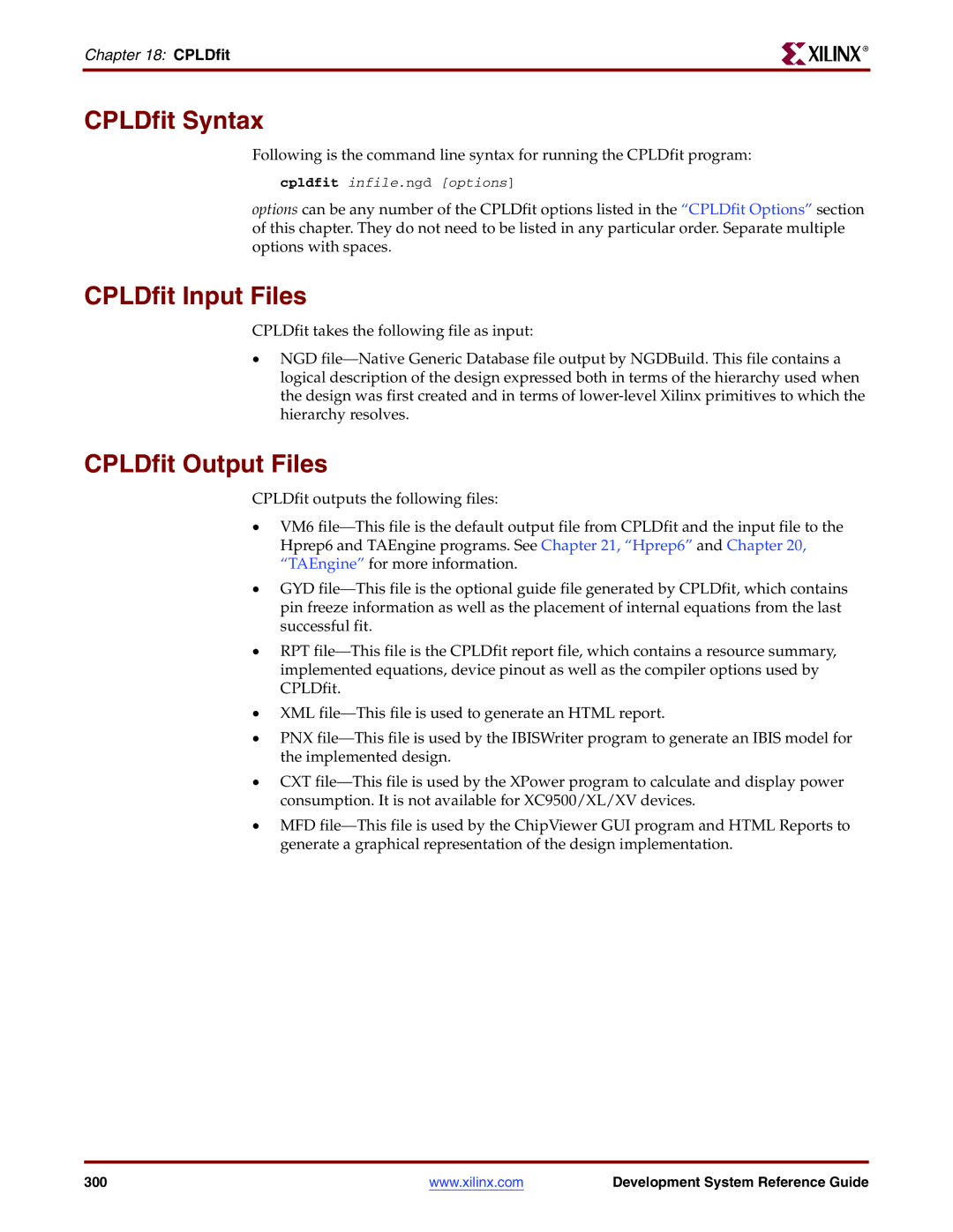 Xilinx 8.2i manual CPLDfit Syntax, CPLDfit Input Files, CPLDfit Output Files 