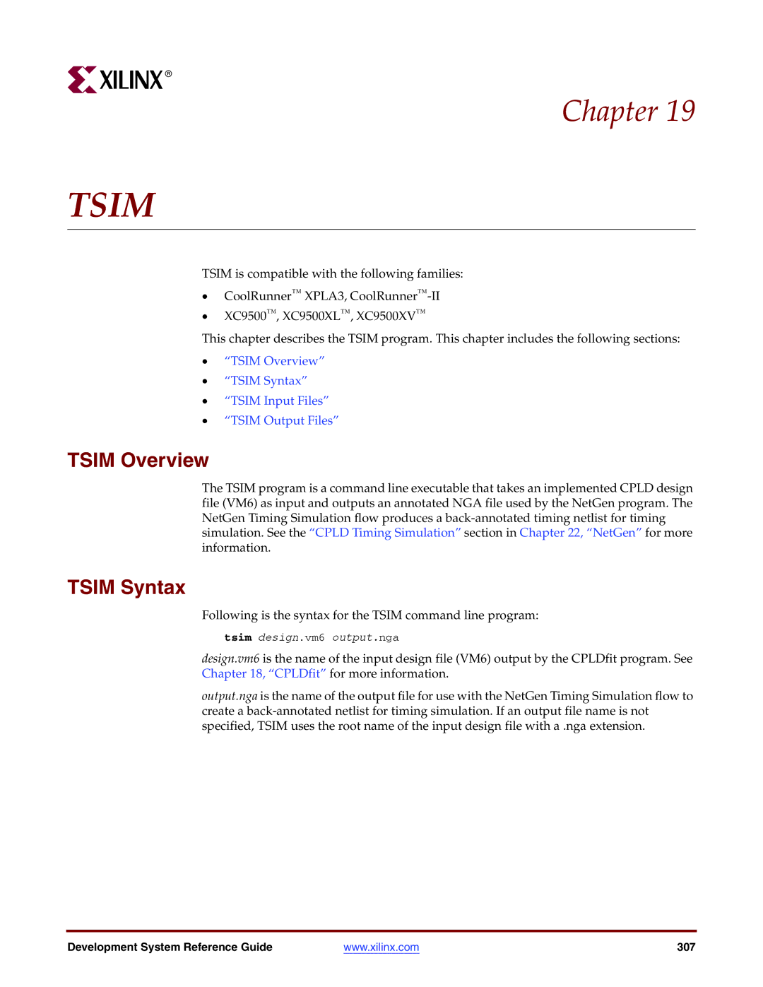 Xilinx 8.2i manual Tsim Syntax 