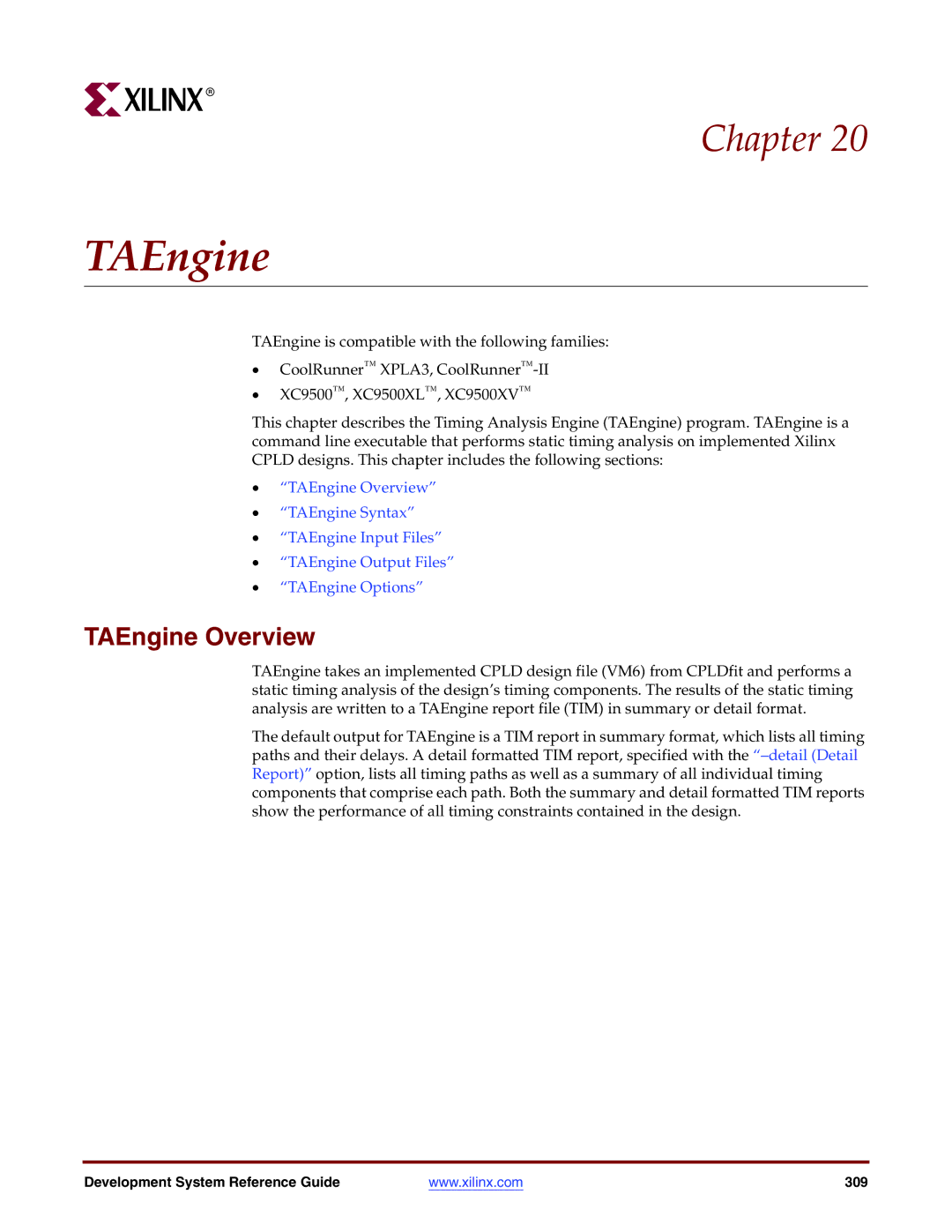Xilinx 8.2i manual TAEngine Overview 