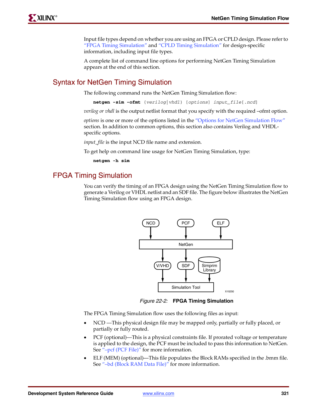 Xilinx 8.2i manual Syntax for NetGen Timing Simulation, Fpga Timing Simulation, NetGen Timing Simulation Flow 