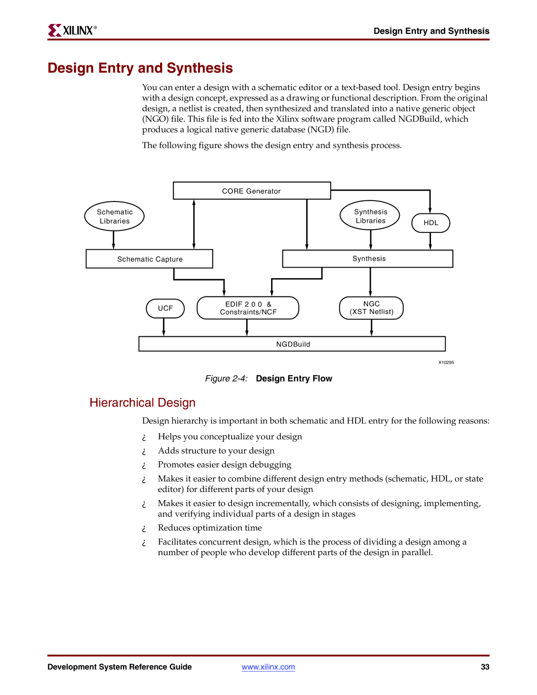 Xilinx 8.2i manual Design Entry and Synthesis, Hierarchical Design 