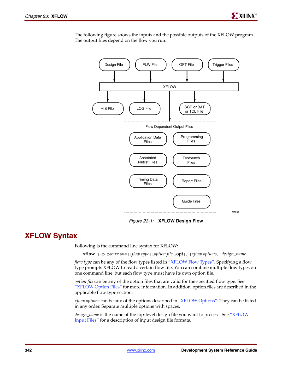 Xilinx 8.2i manual Xflow Syntax, 1XFLOW Design Flow 