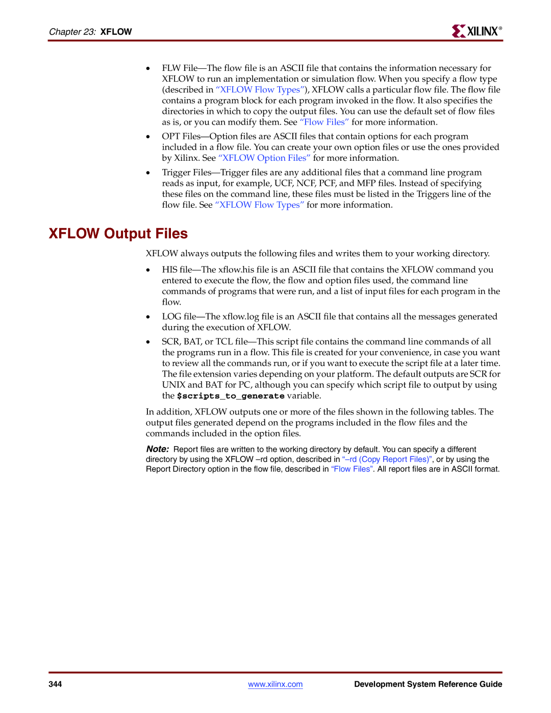 Xilinx 8.2i manual Xflow Output Files 