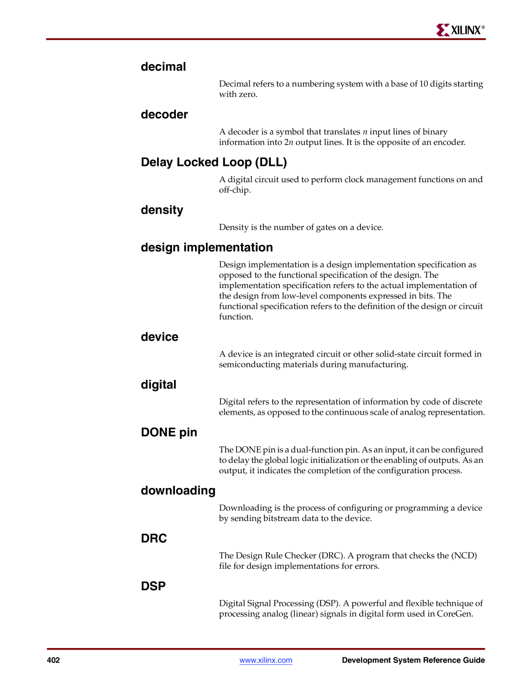 Xilinx 8.2i manual Drc, Dsp 