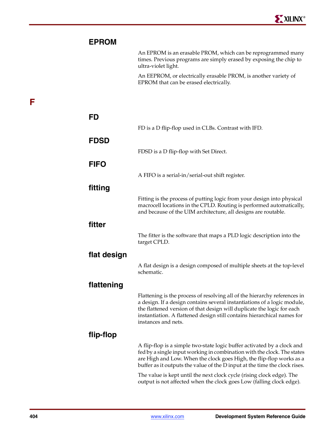 Xilinx 8.2i manual Eprom, Fdsd, Fifo 