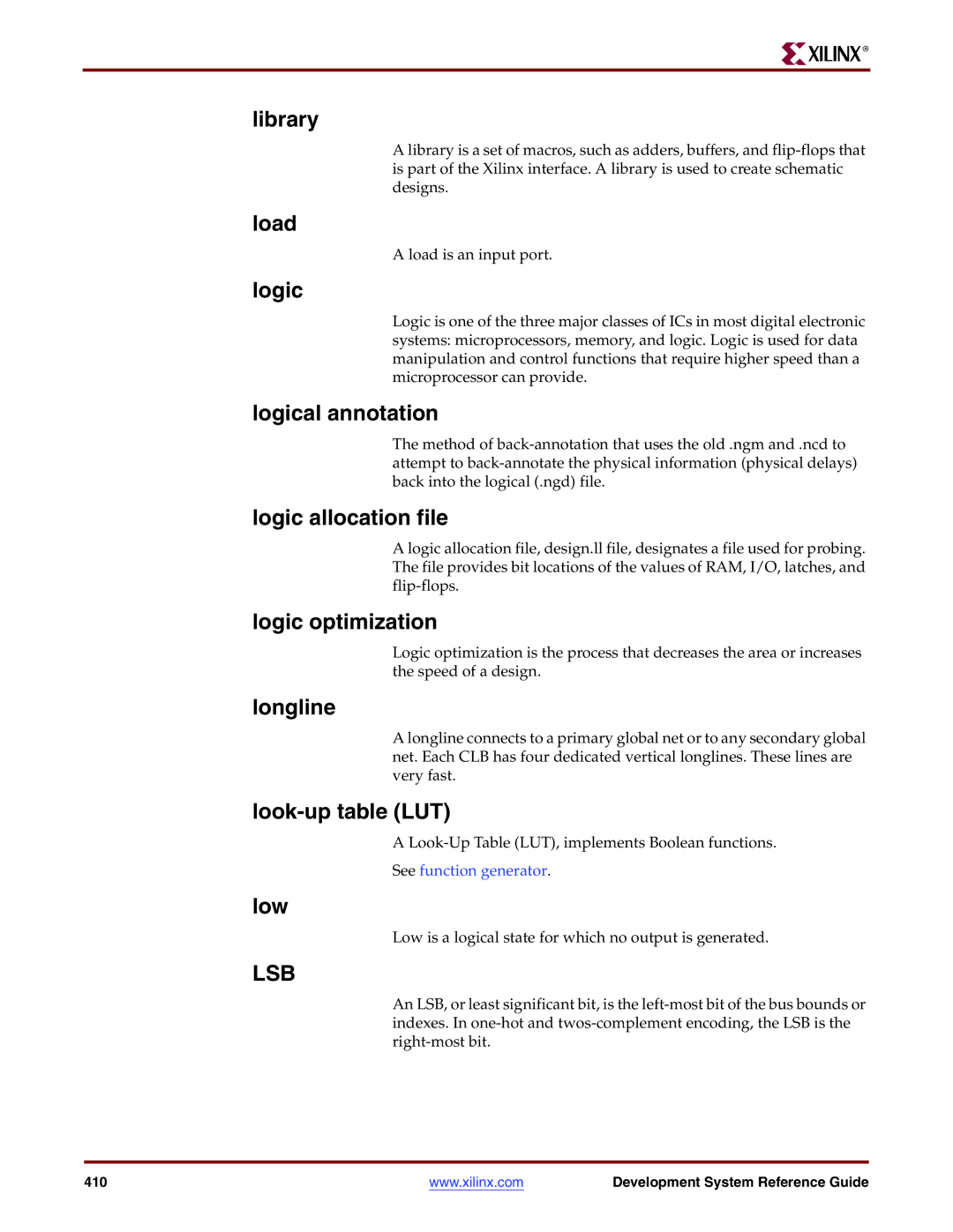 Xilinx 8.2i manual Lsb 