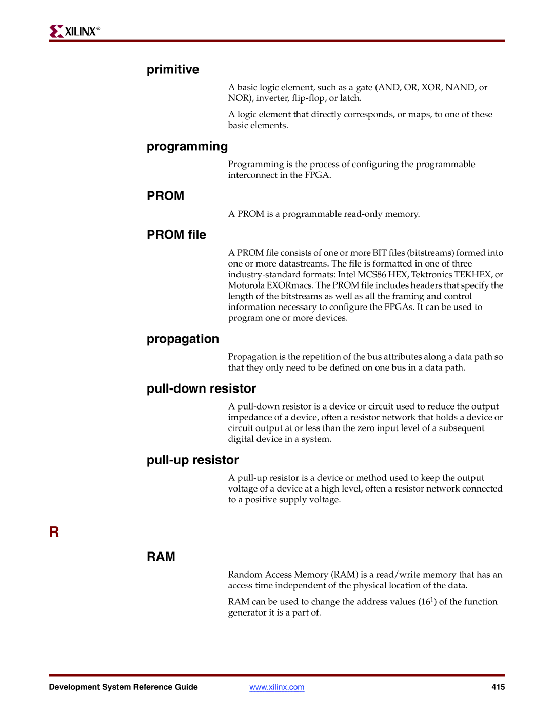 Xilinx 8.2i manual Prom, Ram 