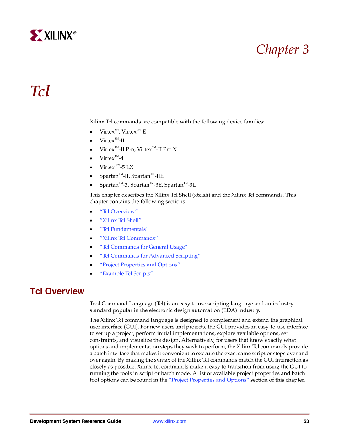 Xilinx 8.2i manual Tcl Overview 