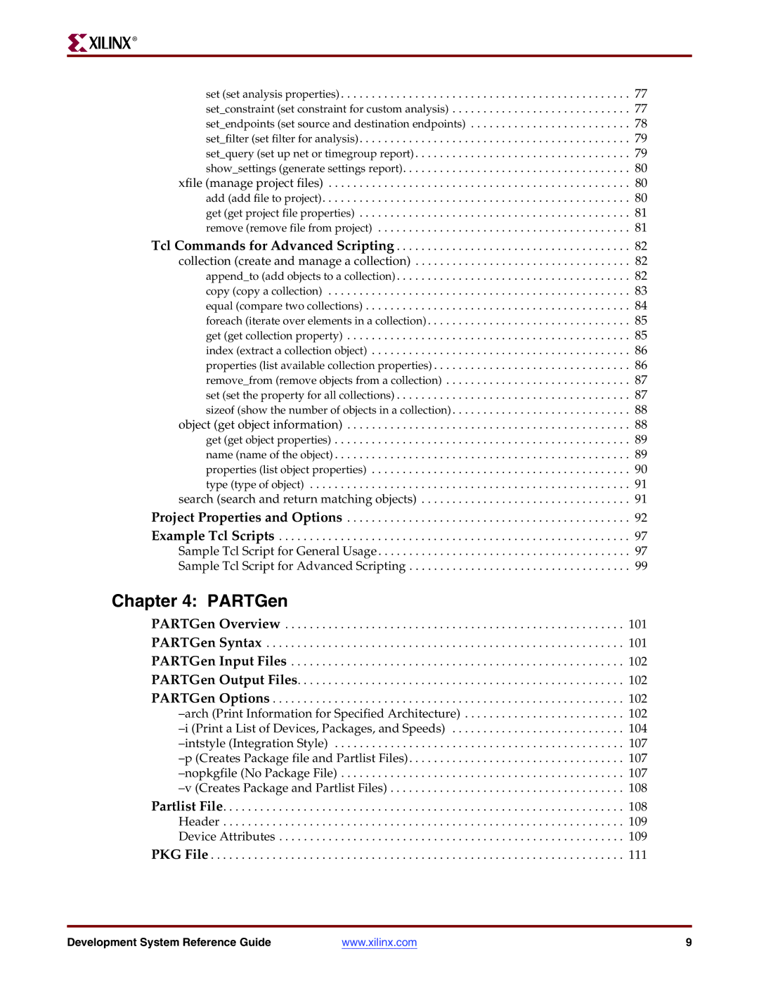 Xilinx 8.2i manual PARTGen 