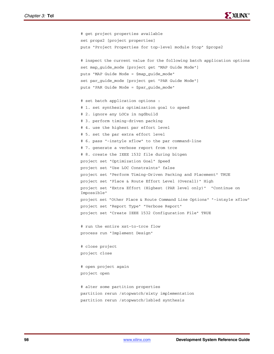 Xilinx 8.2i manual Tcl 