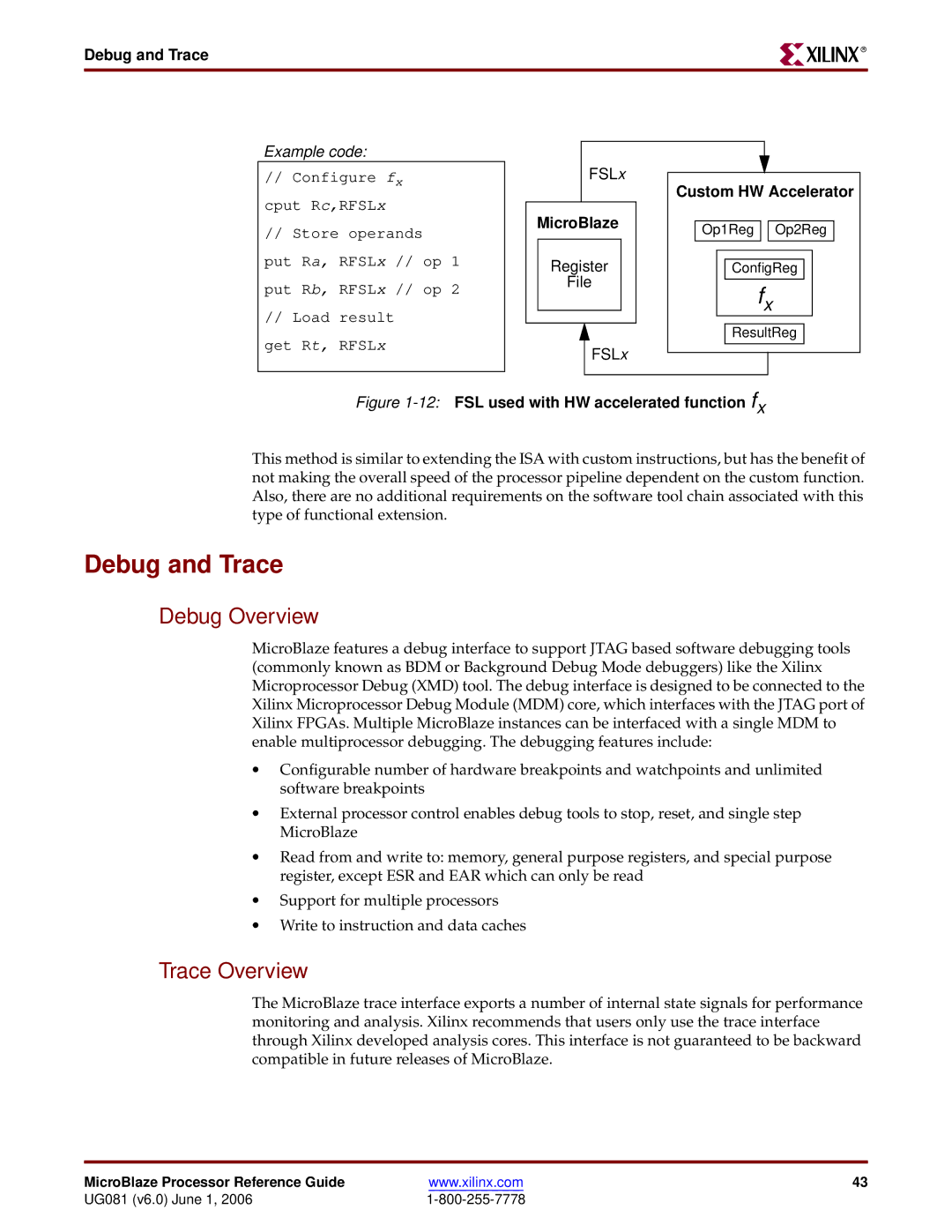 Xilinx EDK 8.2i manual Debug and Trace, Debug Overview, Trace Overview 