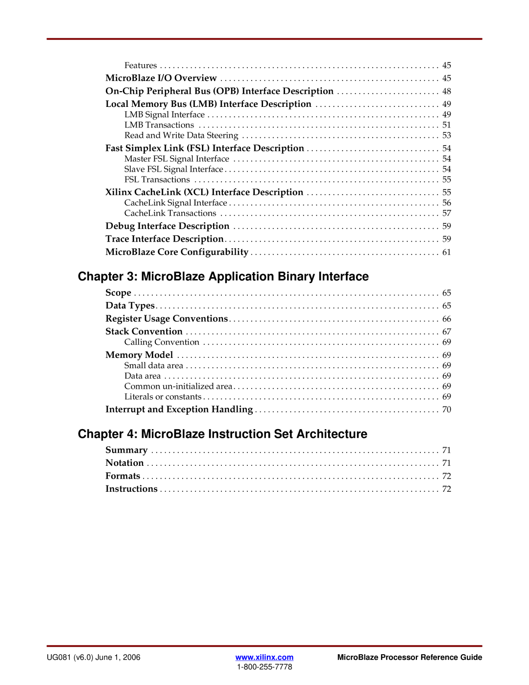 Xilinx EDK 8.2i manual MicroBlaze Application Binary Interface 