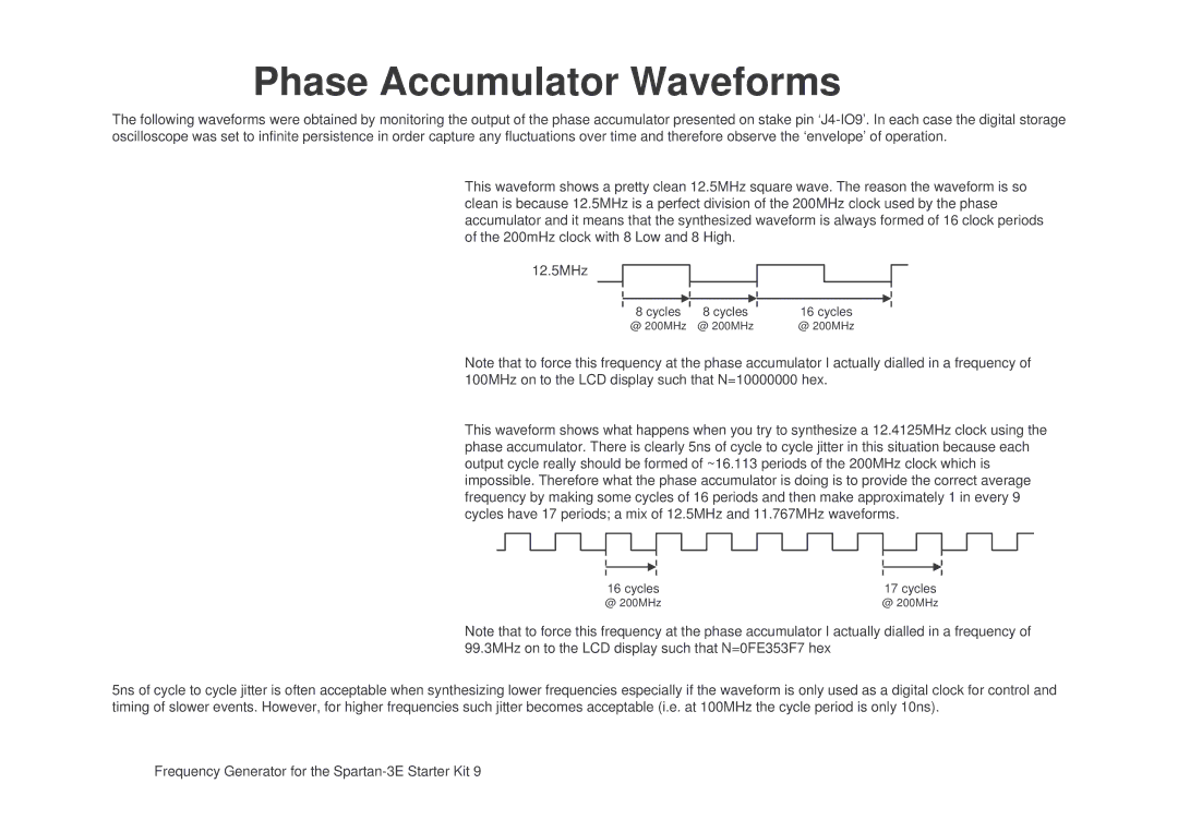 Xilinx Frequency Generator manual Phase Accumulator Waveforms 