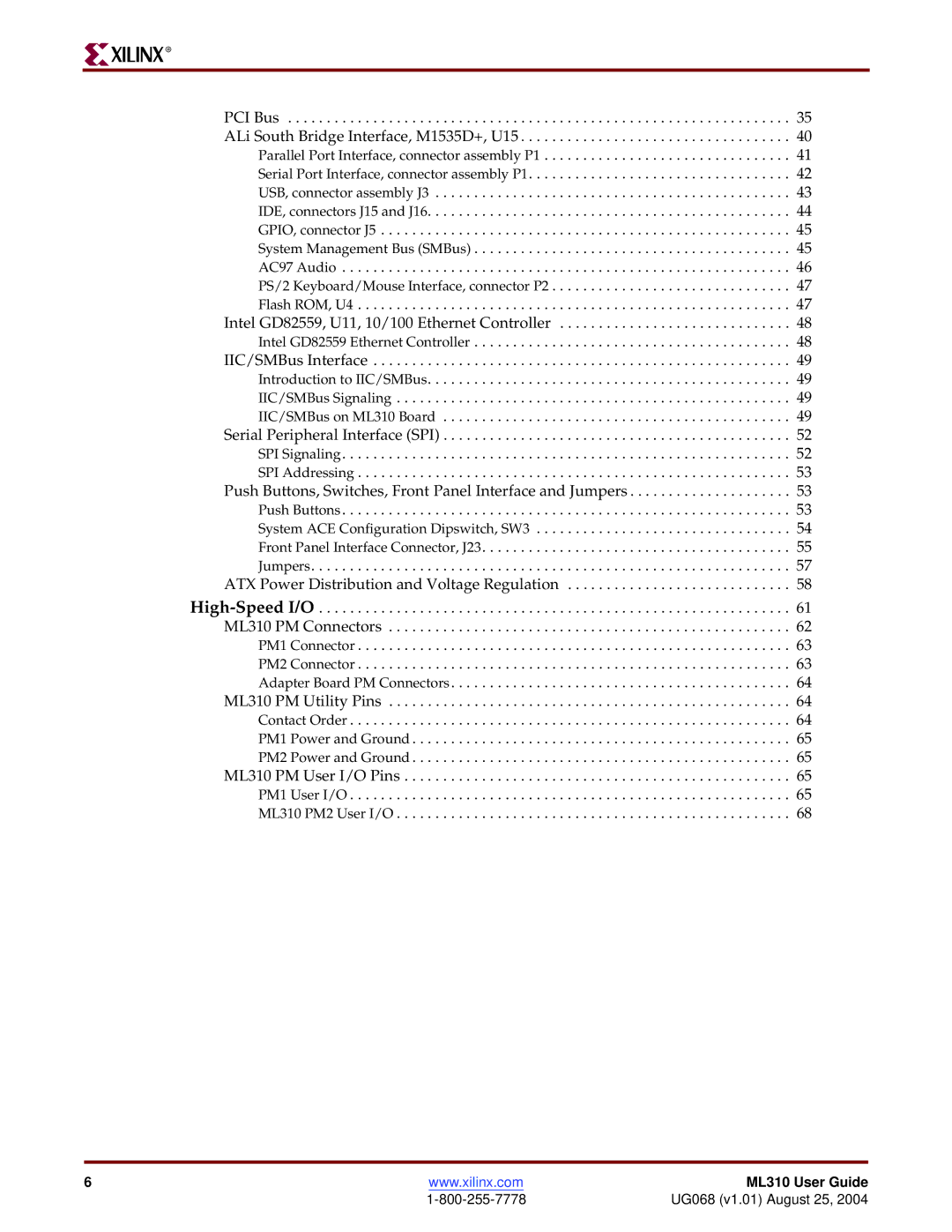 Xilinx ML310 manual UG068 v1.01 August 25 