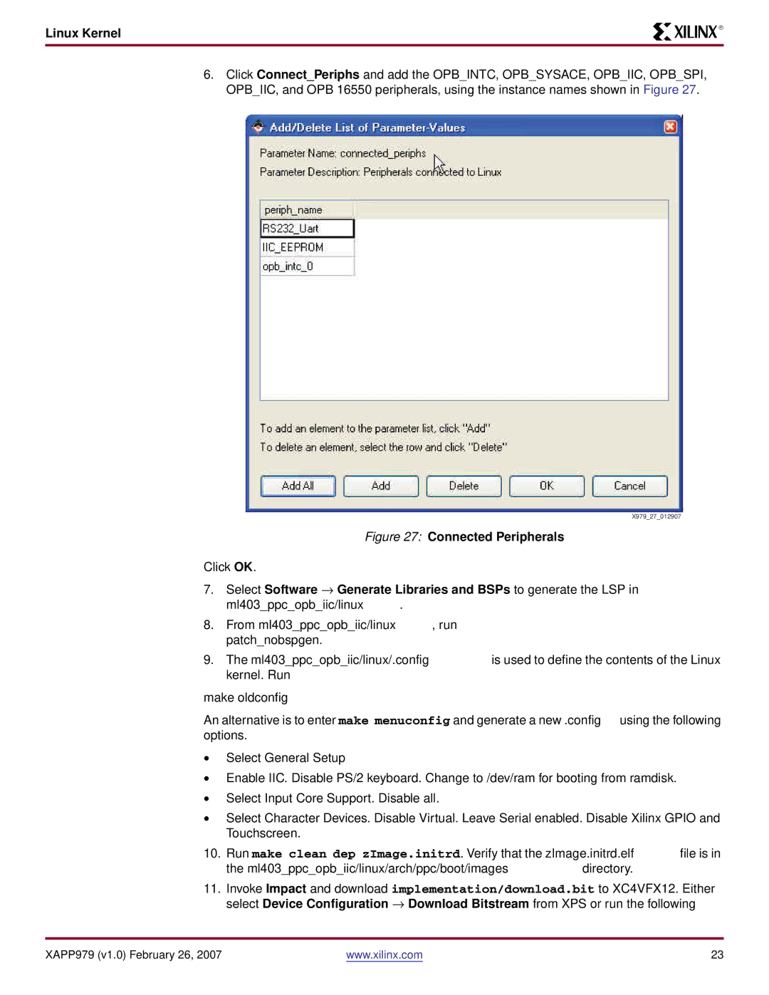 Xilinx ML403 specifications Connected Peripherals 