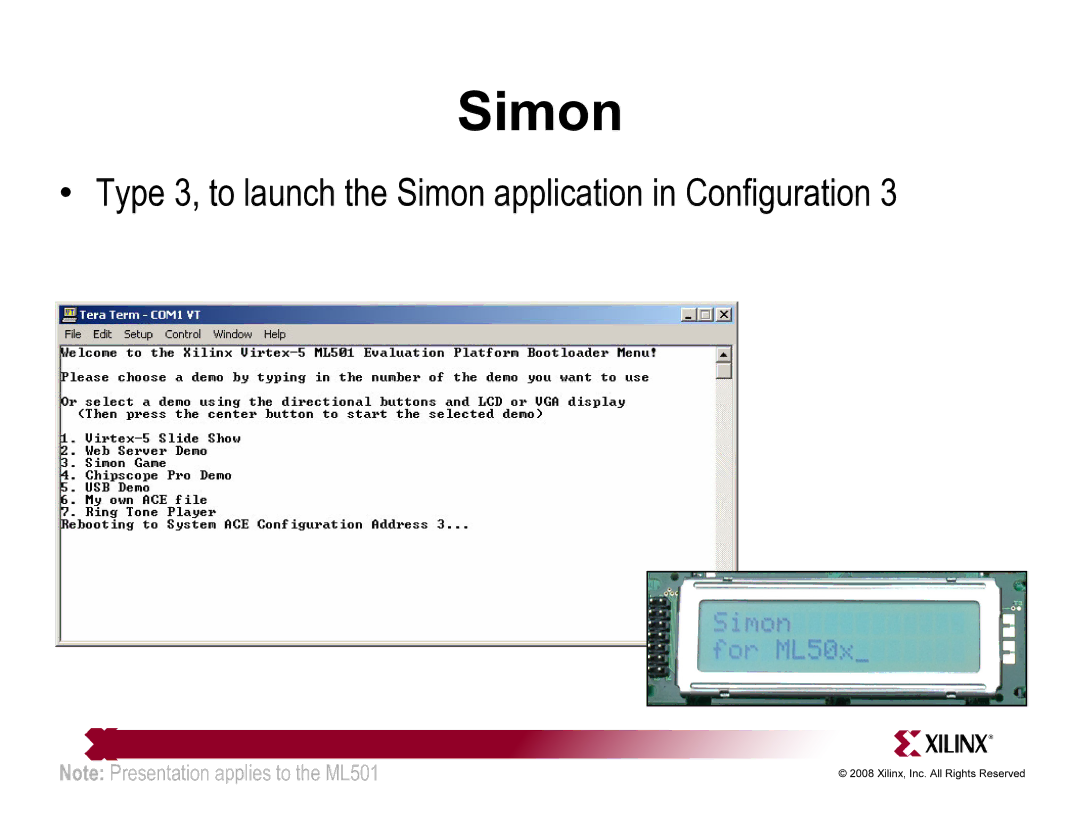 Xilinx ML501 quick start Simon 