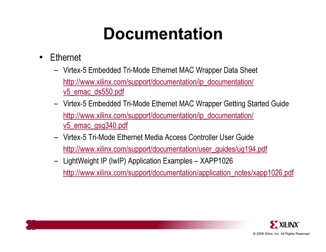 Xilinx ML501 quick start Ethernet 