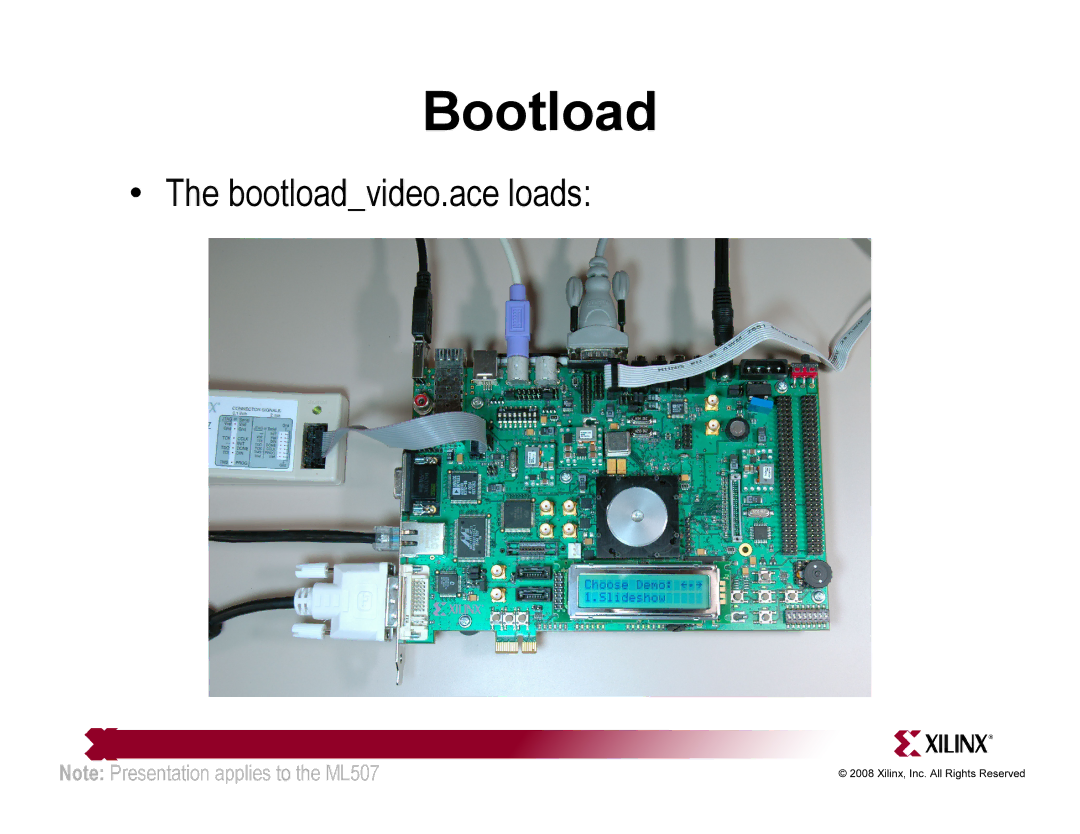 Xilinx ML507 quick start Bootload 