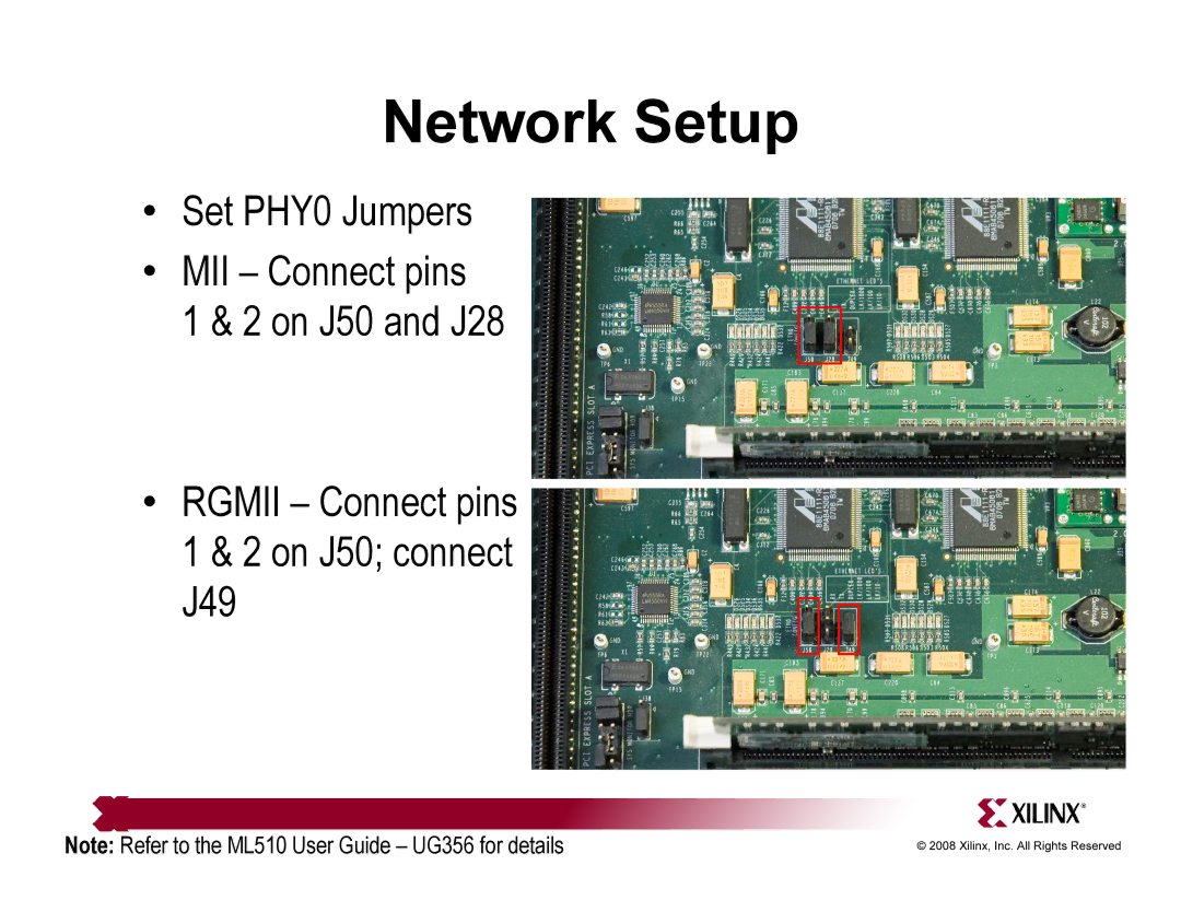 Xilinx ML510 quick start Network Setup 