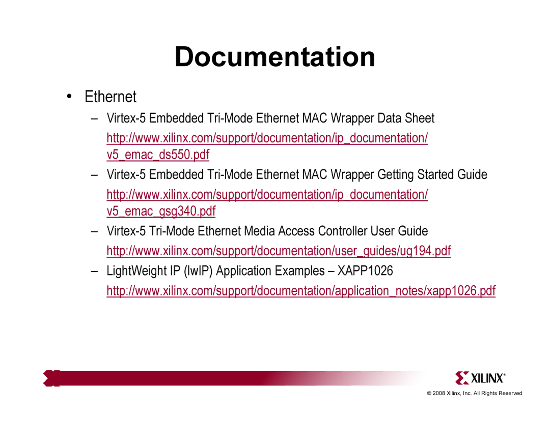 Xilinx ML510 quick start Ethernet 