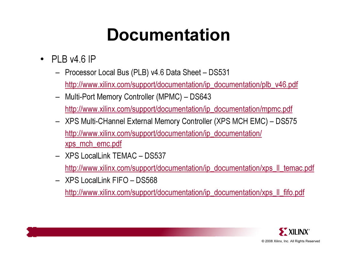 Xilinx ML510 quick start PLB v4.6 IP 