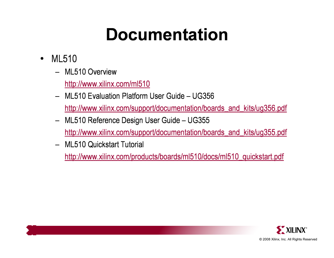 Xilinx ML510 quick start Documentation 