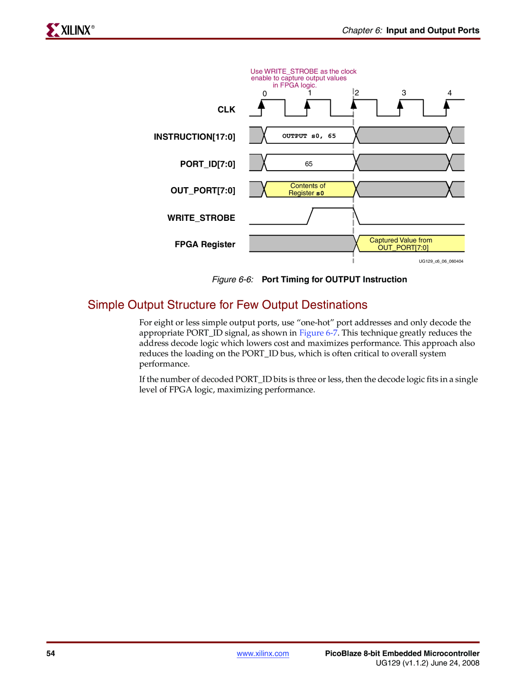 Xilinx UG129 manual Simple Output Structure for Few Output Destinations, Fpga Register 