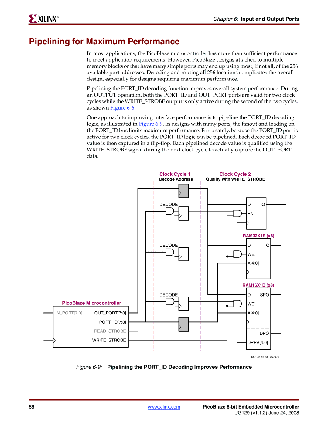 Xilinx UG129 manual Pipelining for Maximum Performance, 9Pipelining the Portid Decoding Improves Performance 