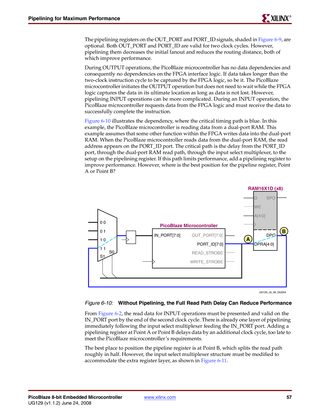 Xilinx UG129 manual Pipelining for Maximum Performance 