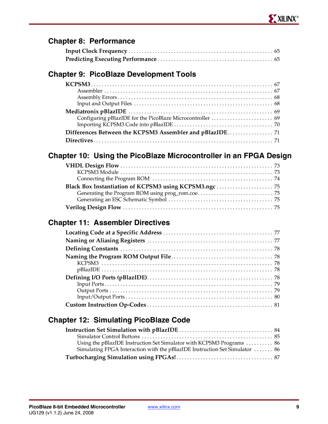 Xilinx UG129 manual Performance 