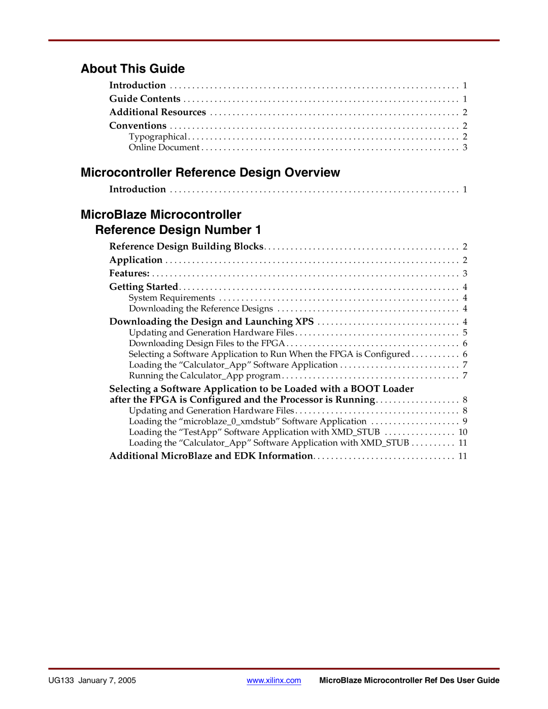 Xilinx UG133 manual Microcontroller Reference Design Overview 