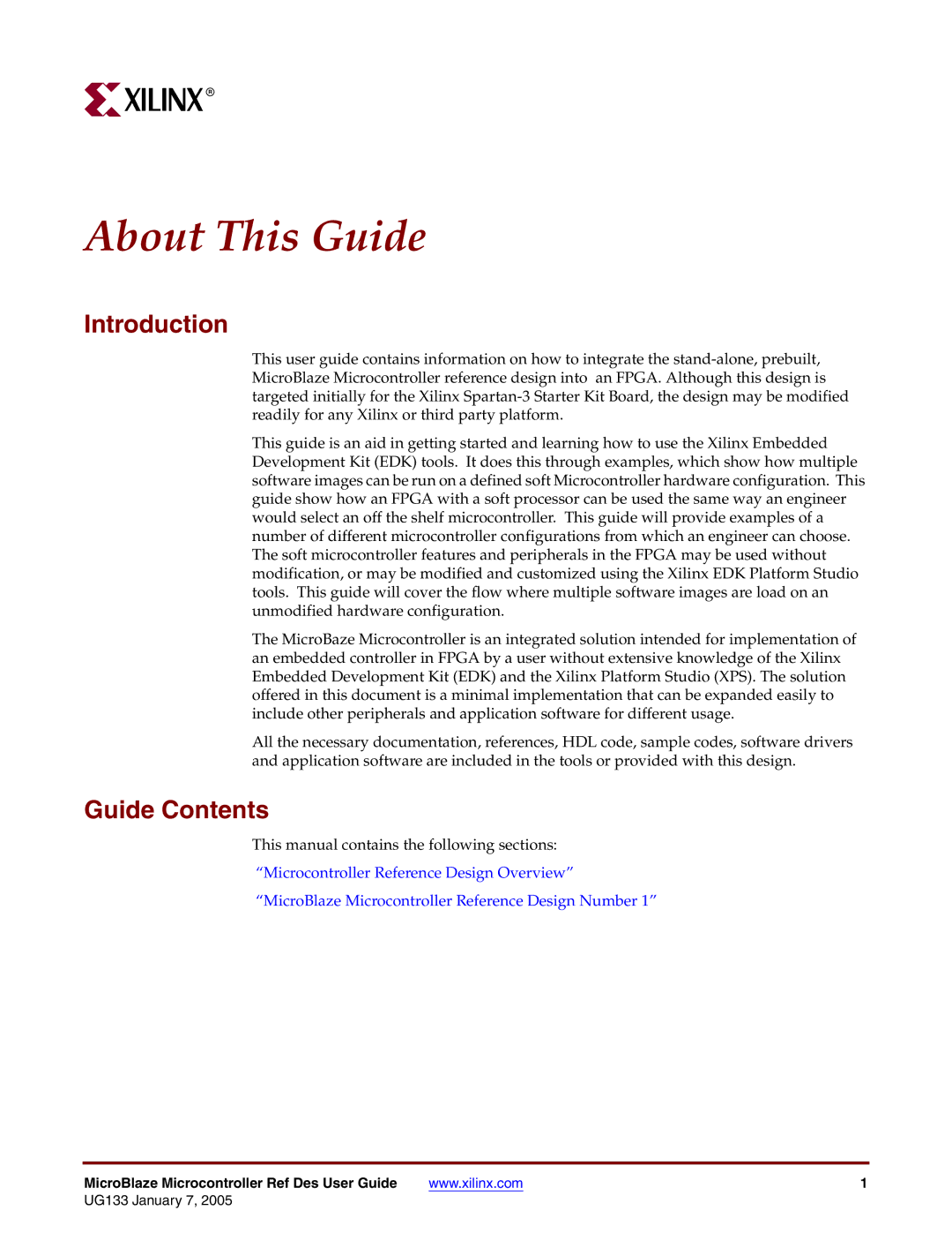 Xilinx UG133 manual Introduction, Guide Contents 