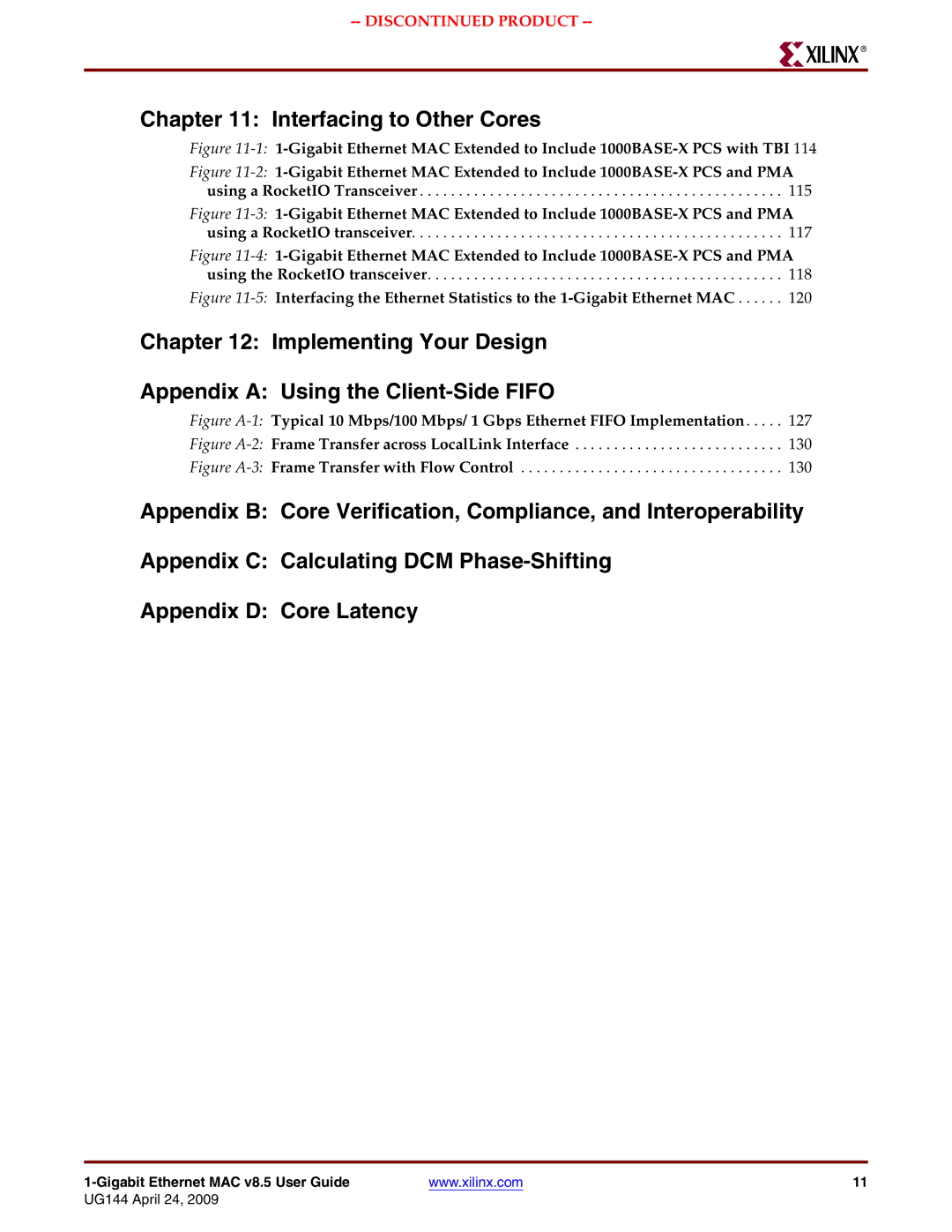 Xilinx UG144 manual Figure A-2Frame Transfer across LocalLink Interface 