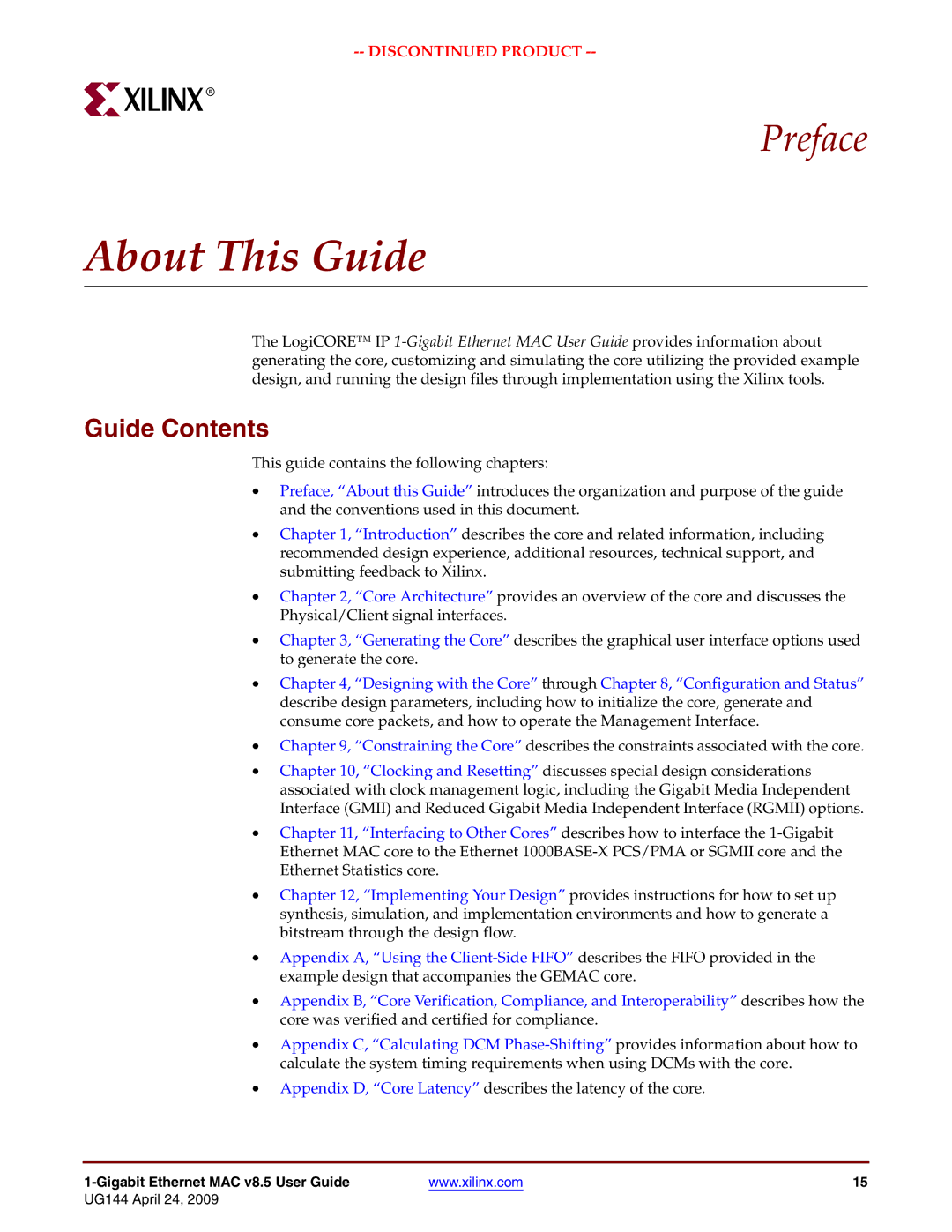 Xilinx UG144 manual About This Guide, Guide Contents 