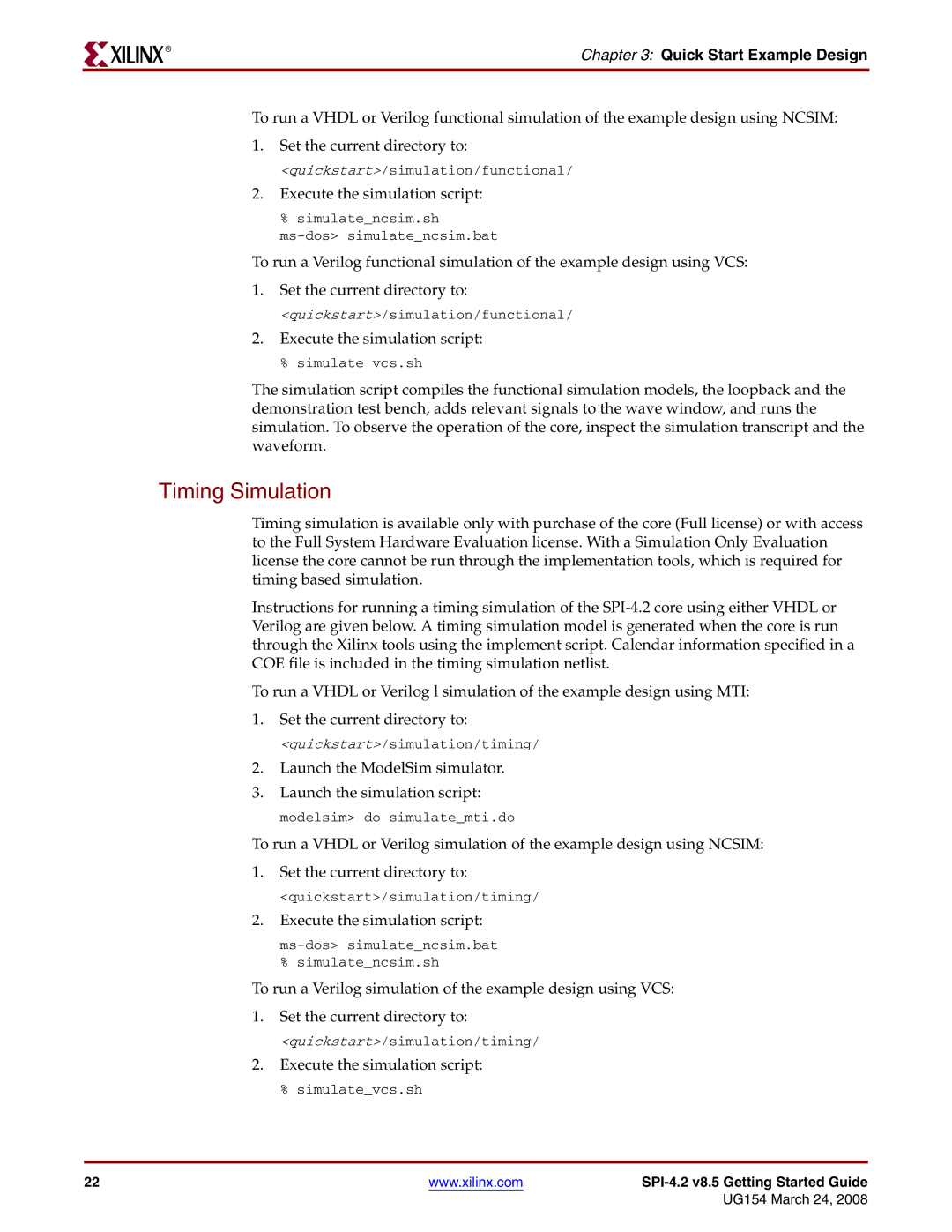 Xilinx UG154 manual Timing Simulation 